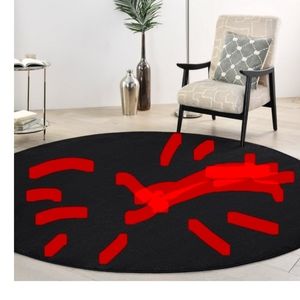 round  mat black & red